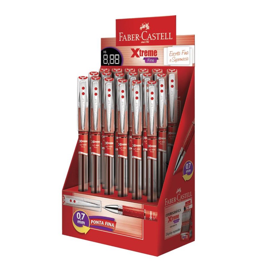 Caneta Xtreme F 0.7 verm.Faber castell CX.18und