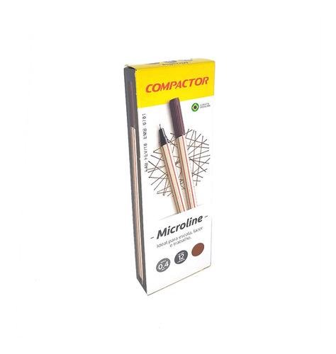Caneta microline 0.4mm marrom Compactor