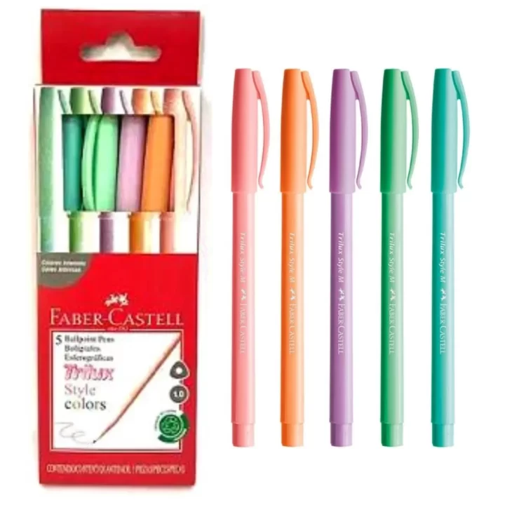 Caneta trilux style colors 5un Faber castell