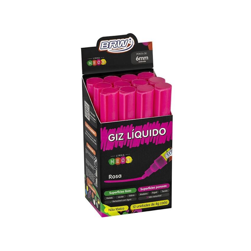Giz liquido 6mm rosa 4gr. BRW