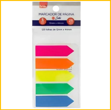Marca pagina neon 12x44mm 5x25f.BRW