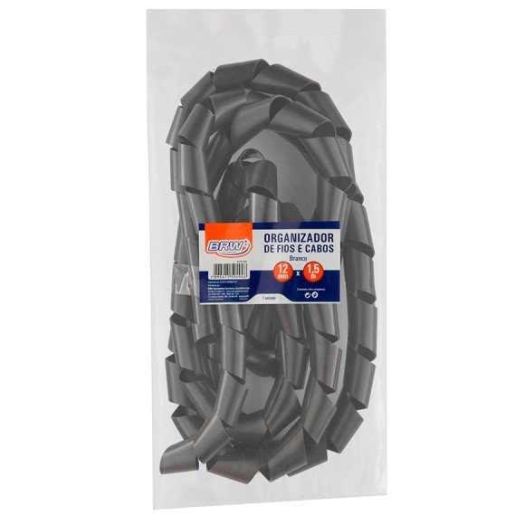 Organizador de fios 12mm X 1,5mt preto BRW
