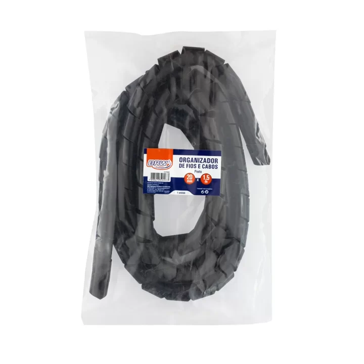 Organizador de fios 20mm X 1,5mt preto BRW
