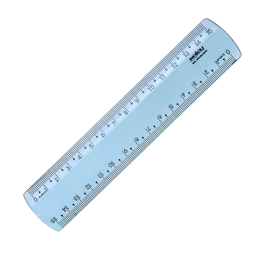 Regua 15cm acrilica blist azul Maxcril