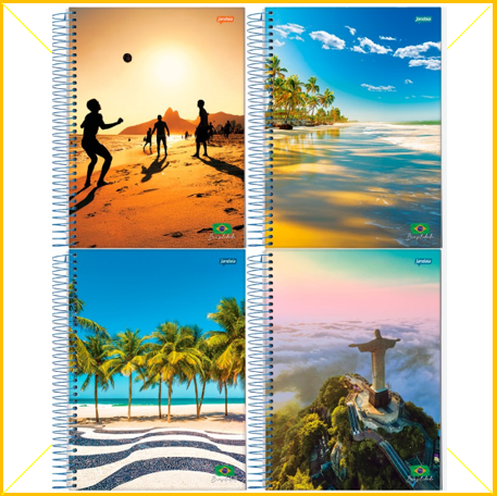 Caderno espiral 1-4 48f.CF brasil Jandaia