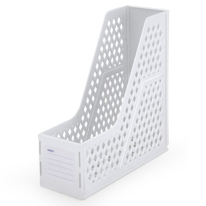 Organizador para pasta e revista branca Waleu