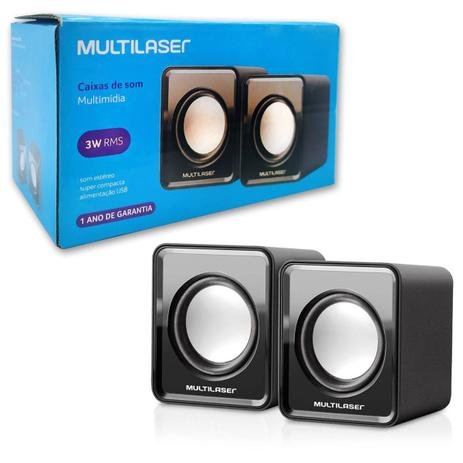 Caixa de som 2.0 mini SP144 Multilaser