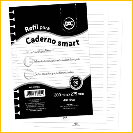 Refil de caderno univ.smart 48f.90g br DAC