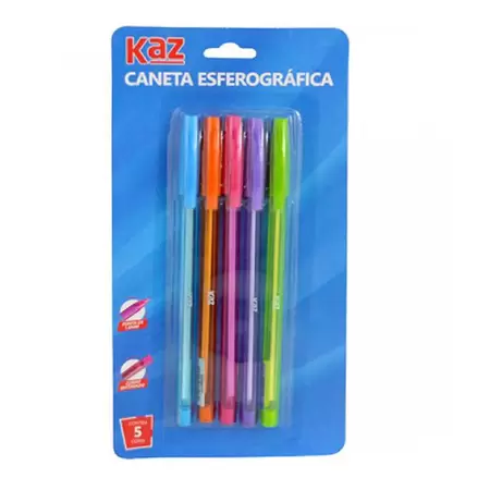 Caneta esferografica cores neon 5und KZ98117 KAZ