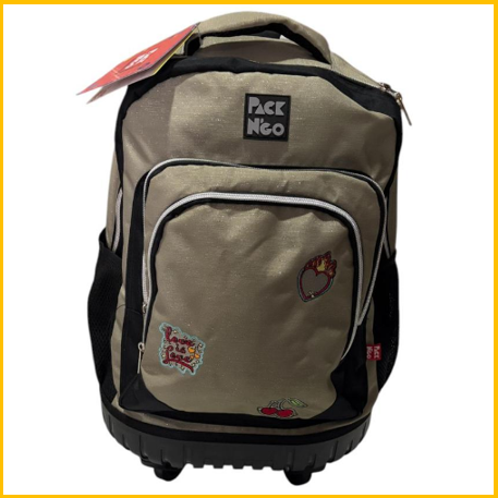 Mochila carrinho aluminium gliter preta 8140PT Goal