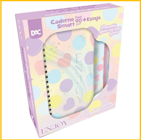 Caixa Caderno+Estojo colegial 10mat.80f.CD smart DAC