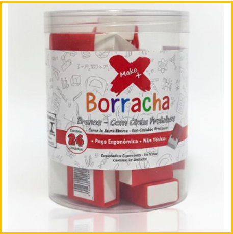 Borracha capa plastica branca Make+